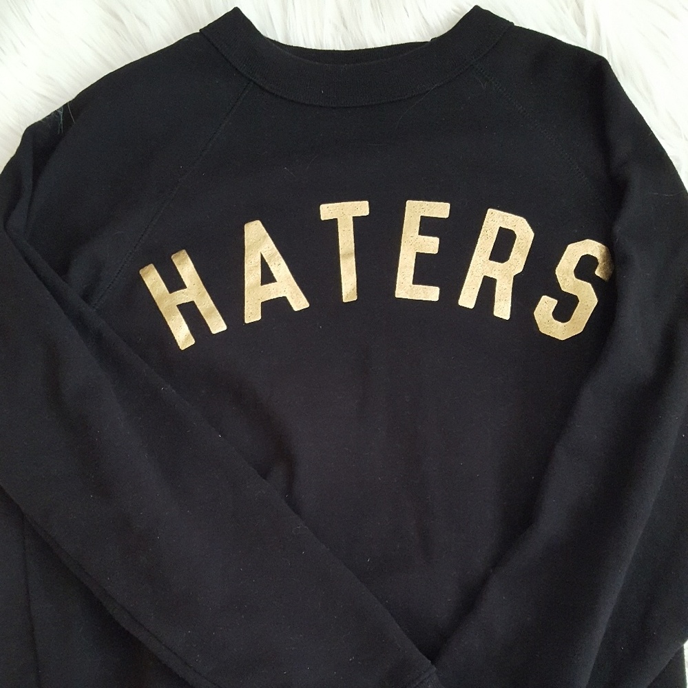 "Haters" Black and Gold Sweater